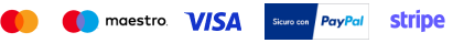 Pagamento sicuro con carte di credito e PayPal